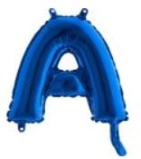 A Harfi Mavi Folya Balon 14 Inc 38 Cm