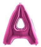 A Harfi Pembe Fusya Folyo Balon 40 Inch 100Cm