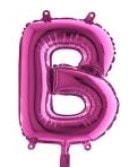 B Harfi Fusya Ruby Folya Balon 14 Inc 38 Cm