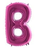 B Harfi Pembe Fusya Folyo Balon 40 Inch 100Cm