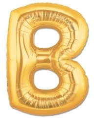 B Harfi Sari Gold Altin Folyo Balon 40 Inch 100Cm