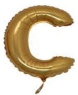 C Harfi Altin Gold Folya Balon 14 Inc 38 Cm