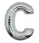 C Harfi Gumus Folyo Balon 40 Inch 100Cm