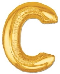 C Harfi Sari Gold Altin Folyo Balon 40 Inch 100Cm