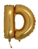 D Harfi Altin Gold Folya Balon 14 Inc 38 Cm