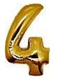 Dort Rakam Sari Gold Altin Folyo Balon 40 Inch 100Cm