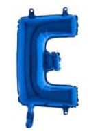 E Harfi Mavi Folya Balon 14 Inc 38 Cm