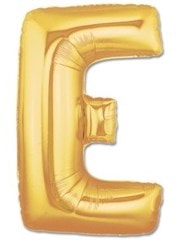 E Harfi Sari Gold Altin Folyo Balon 40 Inch 100Cm