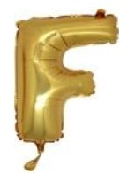 F Harfi Altin Gold Folya Balon 14 Inc 38 Cm