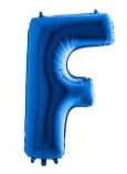 F Harfi Mavi Folyo Balon 40 Inch 100Cm
