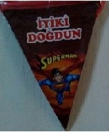 Flama Superman Iyiki Dogdun Erkek Parti Malzemesi