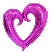 Fusya Kalp Folyo Balon Ici Bos 