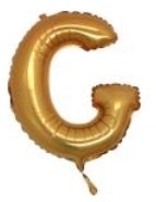 G Harfi Altin Gold Folya Balon 14 Inc 38 Cm
