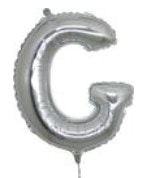 G Harfi Gumus Gri Folya Balon 14 Inc 38 Cm
