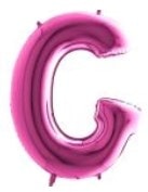G Harfi Pembe Fusya Folyo Balon 40 Inch 100Cm