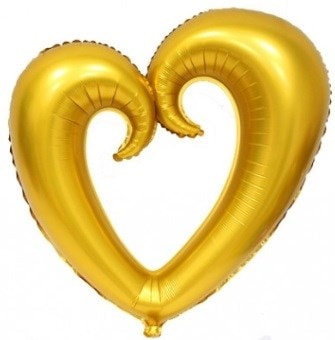 Gold Altin Kalp Folyo Balon Ici Bos 
