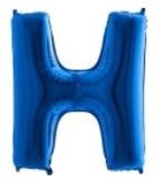 H Harfi Mavi Folyo Balon 40 Inch 100Cm