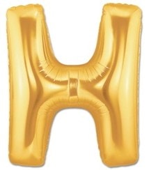 H Harfi Sari Gold Altin Folyo Balon 40 Inch 100Cm