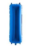I Harfi Mavi Folyo Balon 40 Inch 100Cm