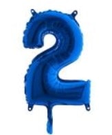 Iki Mavi Rakam Numara Balon 14 Inc Folyo Balon