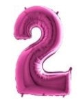 Iki Rakam Pembe Fusya Folyo Balon 40 Inch 100Cm