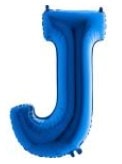 J Harfi Mavi Folyo Balon 40 Inch 100Cm