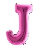 J Harfi Pembe Fusya Folyo Balon 40 Inch 100Cm