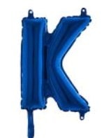 K Harfi Mavi Folya Balon 14 Inc 38 Cm
