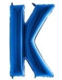 K Harfi Mavi Folyo Balon 40 Inch 100Cm