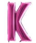 K Harfi Pembe Fusya Folyo Balon 40 Inch 100Cm