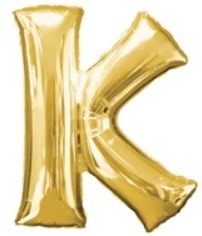 K Harfi Sari Gold Altin Folyo Balon 40 Inch 100Cm