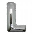 L Harfi Gumus Folyo Balon 40 Inch 100Cm