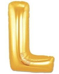 L Harfi Sari Gold Altin Folyo Balon 40 Inch 100Cm
