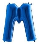M Harfi Mavi Folyo Balon 40 Inch 100Cm