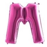 M Harfi Pembe Fusya Folyo Balon 40 Inch 100Cm