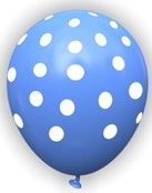 Mavi Zemine Beyaz Puantiyeli Balon