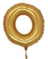 O Harfi Altin Gold Folya Balon 14 Inc 38 Cm
