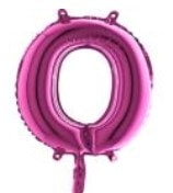 O Harfi Fusya Ruby Folya Balon 14 Inc 38 Cm