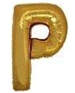 P Harfi Altin Gold Folya Balon 14 Inc 38 Cm