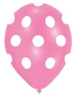 Pembe Zemine Beyaz Puantiyeli Balon