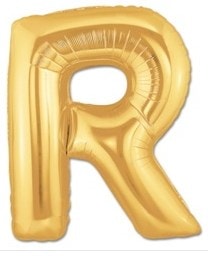 R Harfi Sari Gold Altin Folyo Balon 40 Inch 100Cm