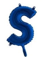 S Harfi Mavi Folya Balon 14 Inc 38 Cm