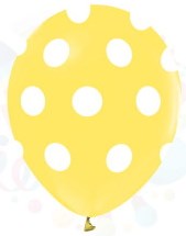 Sari Zemine Beyaz Puantiyeli Balon