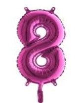Sekiz Fusya Ruby Rakam Numara Balon 14 Inc Folyo Balon
