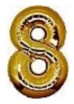 Sekiz Rakam Sari Gold Altin Folyo Balon 40 Inch 100Cm