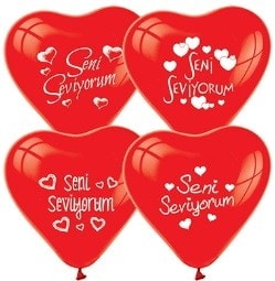 Seni Seviyorum Kalp Balon Lateks