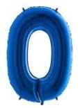 Sifir Rakam Mavi Folyo Balon 40 Inch 100Cm