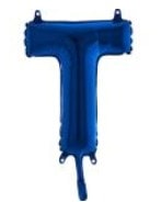 T Harfi Mavi Folya Balon 14 Inc 38 Cm
