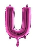 U Harfi Fusya Ruby Folya Balon 14 Inc 38 Cm