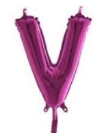 V Harfi Fusya Ruby Folya Balon 14 Inc 38 Cm